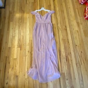 David’s Bridal NWT Rose Quartz Chiffon Venetian Dress
